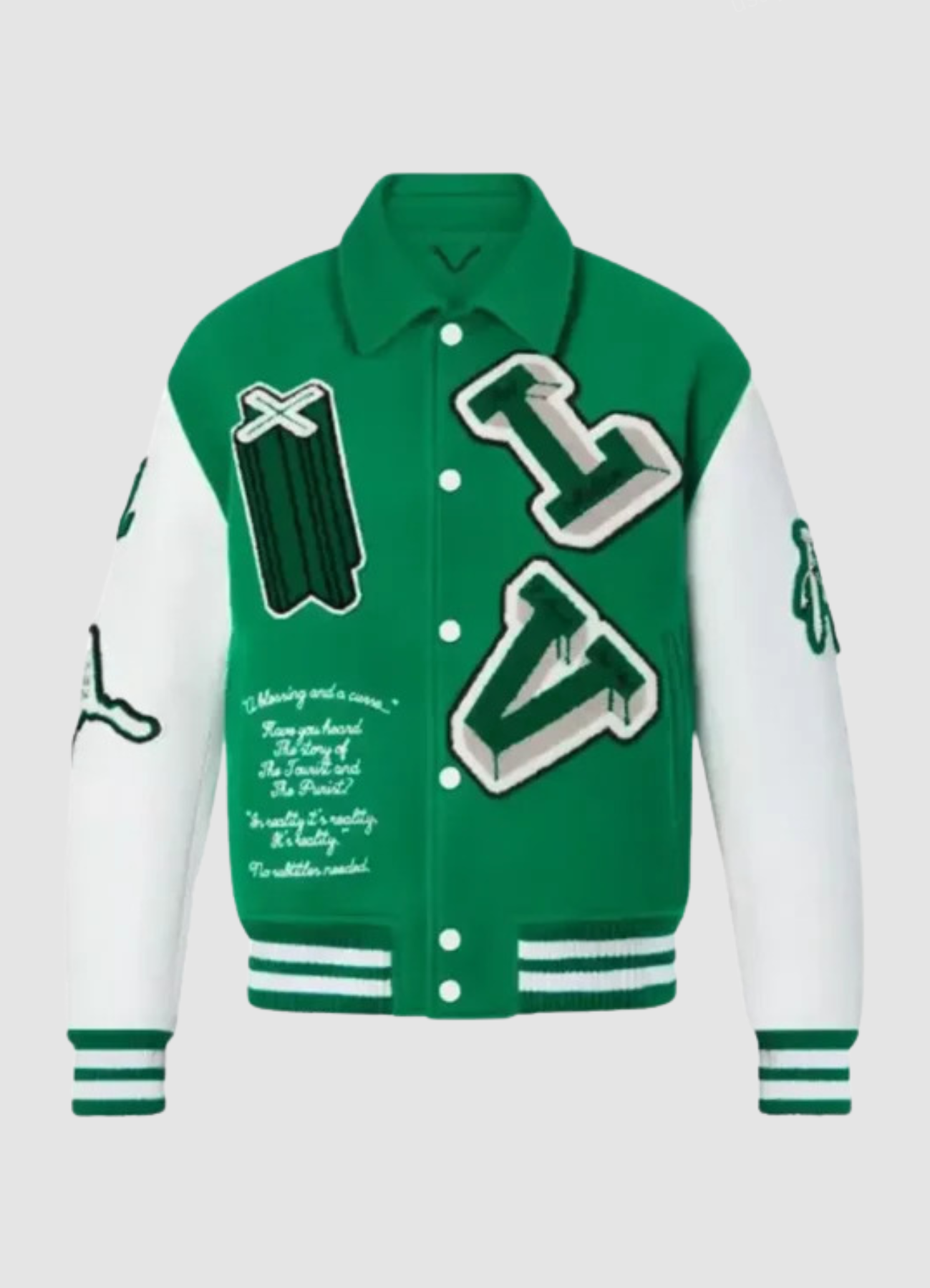 Louis Vuitton Varsity Leather Jacket Green Louis Vuitton Jacket