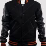 Orange Stripes Letterman Jacket
