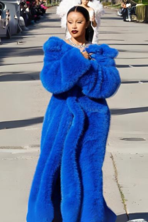 Cardi B Blue Coat