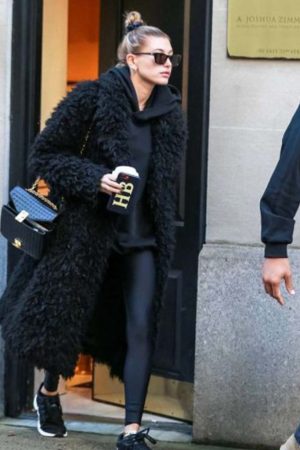 Hailey Bieber Fur Coat
