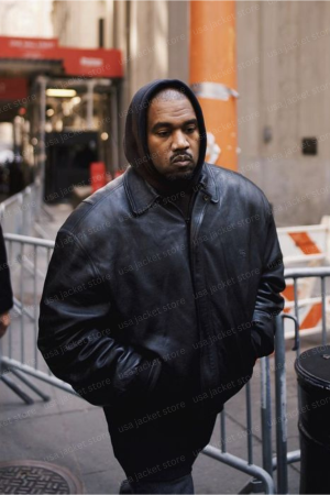 Kanye West Black Leather Jacket