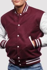 Maroon Wool Varsity Jacket