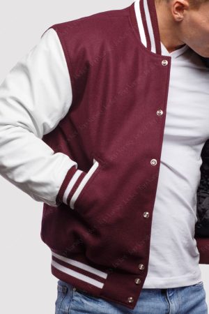 Maroon Wool Varsity Jacket
