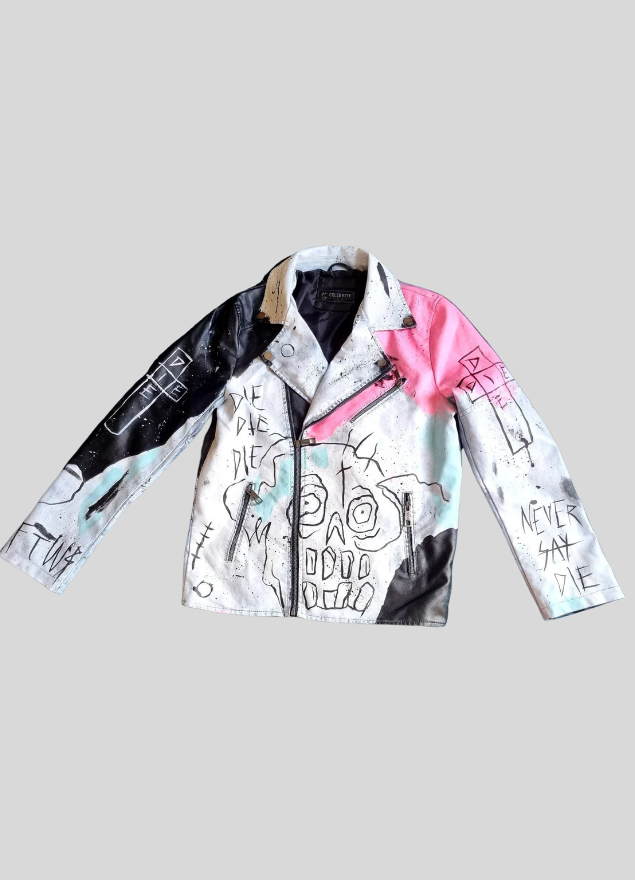 Never Say Die Lil Peep Painted Jacket 2 Lil Peep Never Say Die jacket
