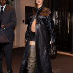 Rihanna Long Black Coat