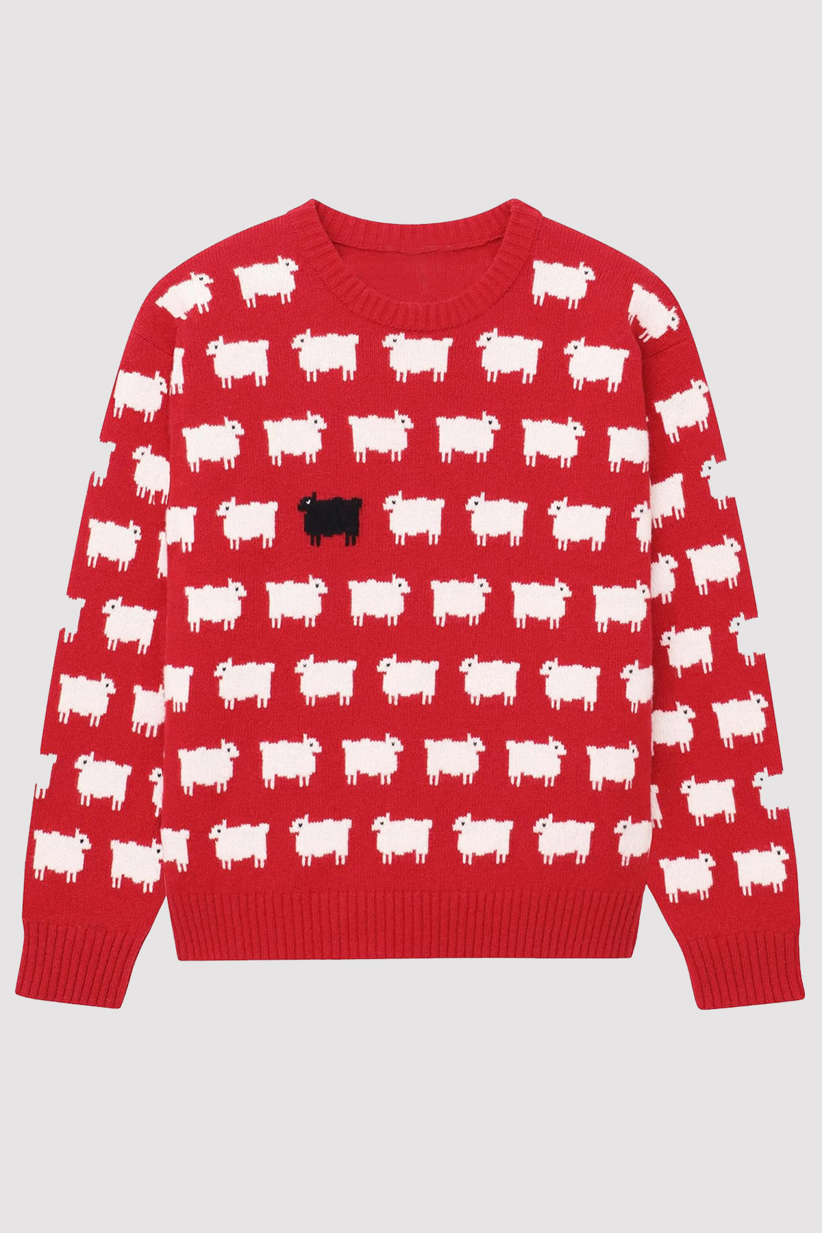 Warm and Wonderful Black Sheep Sweater Red Sheep Sweater