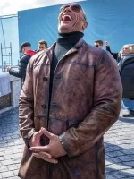 Dwayne Johnson Red Notice Brown Leather Coat - Image 2