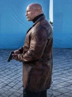 Dwayne Johnson Red Notice Brown Leather Coat - Image 3