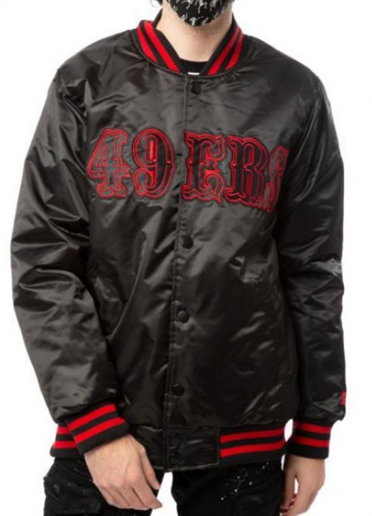 NFL Starter San Francisco 49ers Black Bomber Jacket Starter San Francisco Jacket Black