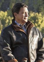 Thomas Rainwater Yellowstone Gil Birmingham Leather Jacket - Image 2
