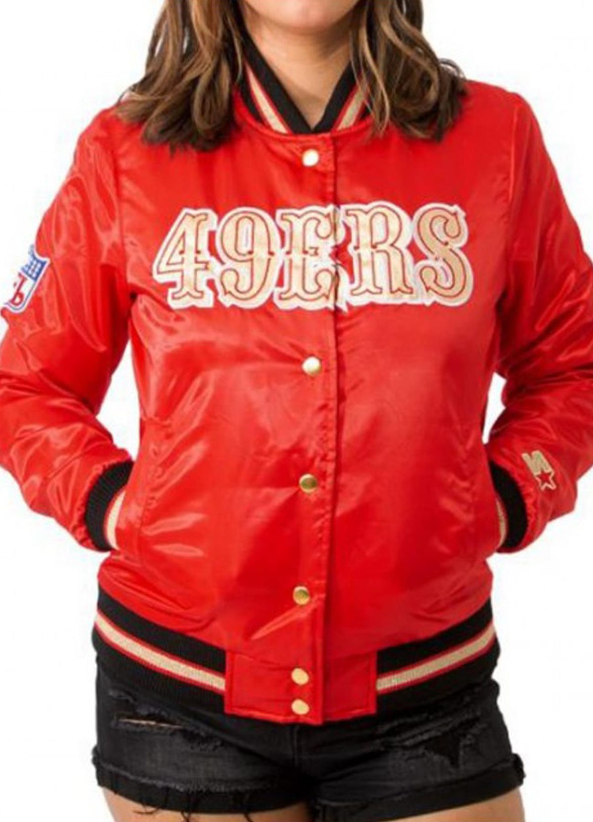 NFL Women’s Starter San Francisco 49ers Red Satin Jacket Women’s 49ers Red Jacket