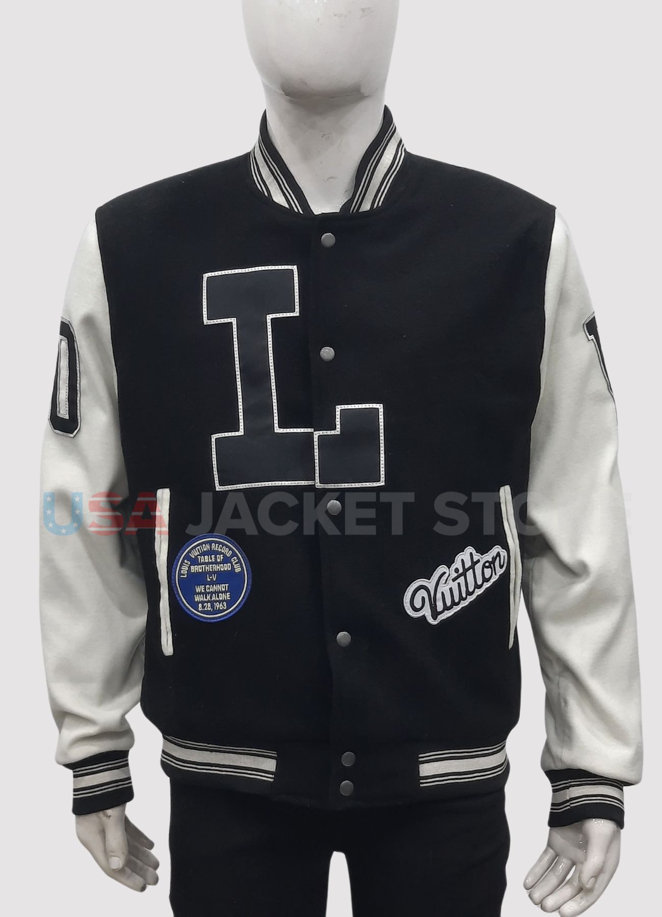 Louis Vuitton Dreaming Varsity Jacket Black White Louis Vuitton Dreaming Jacket