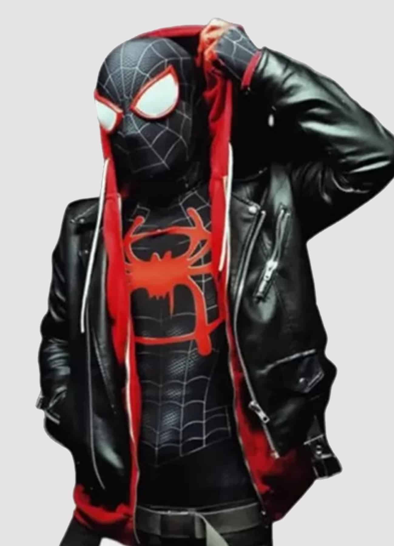 Spider Man Spider-Verse Miles Morales Leather Jacket