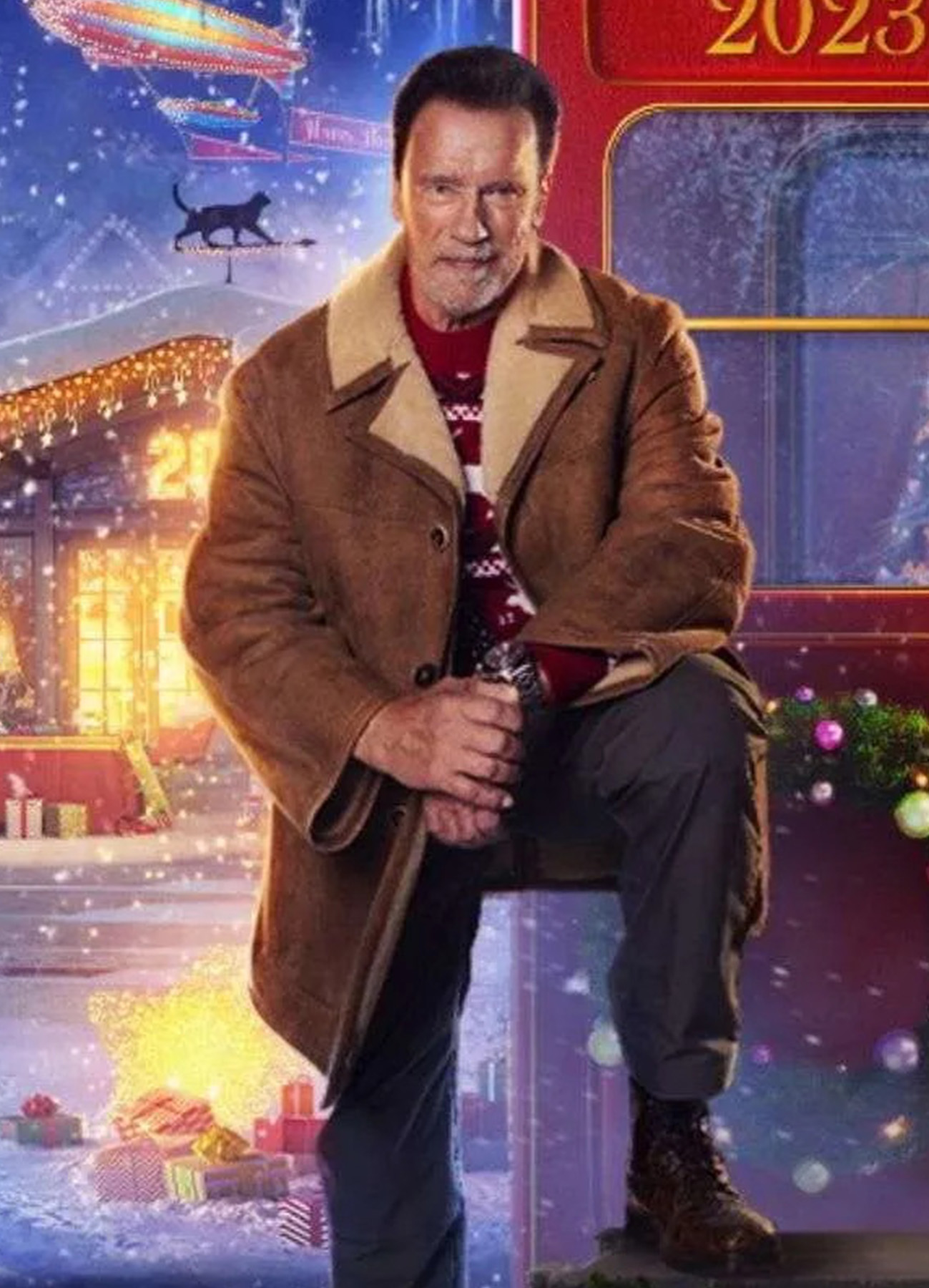 World Of Tanks Holiday Ops Arnold Schwarzenegger Suede Leather Jacket-01 Arnold Leather Jacket