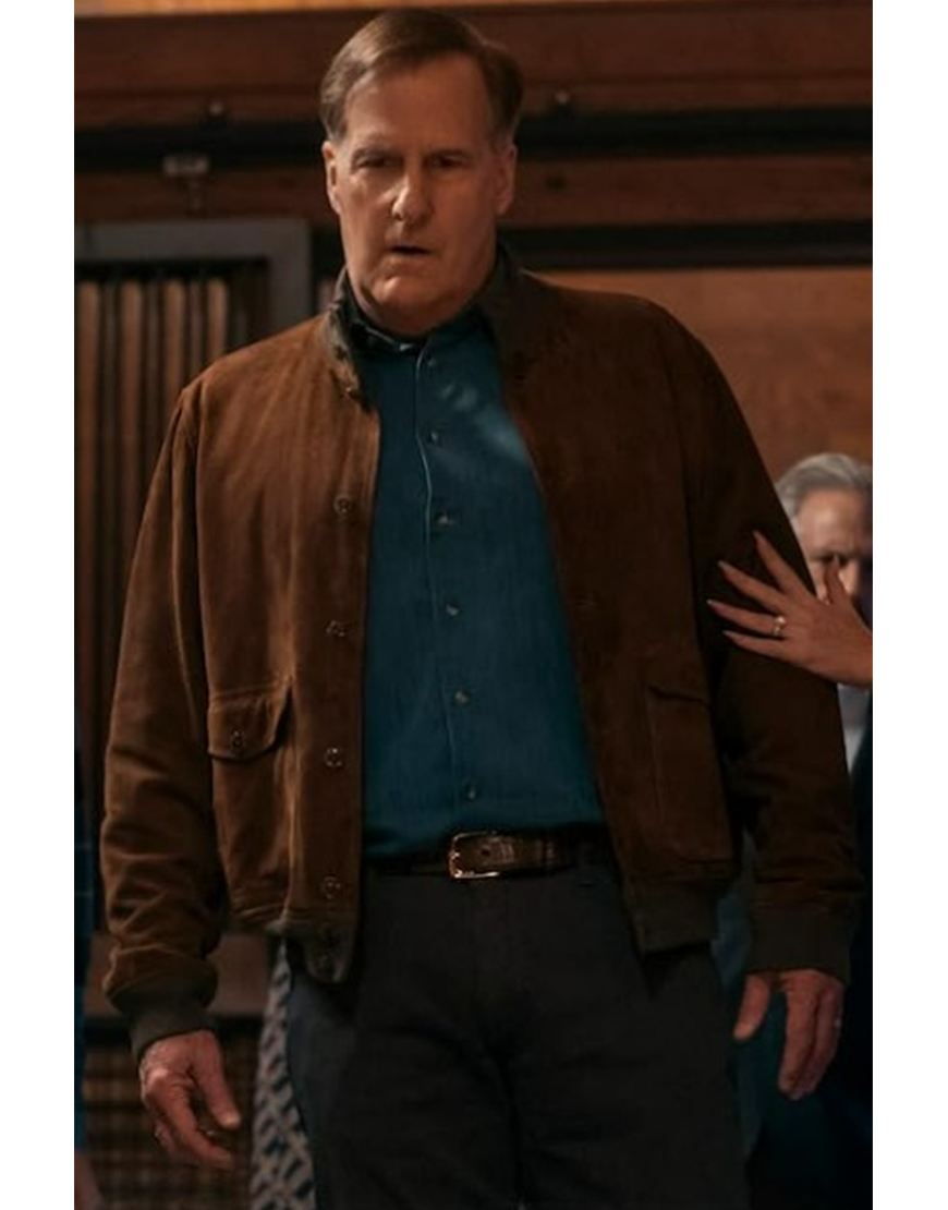 A-Man-In-Full-2024-Jeff-Daniels-Bomber-Suede-Jacket A Man In Full 2024 Jeff Daniels Brown Suede Jacket - Image 1