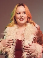 Big Mood 2024 Nicola Coughlan Brown Fur Collar Coat - Image 4