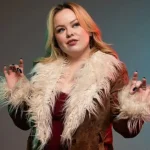 Big Mood 2024 Nicola Coughlan Brown Fur Collar Coat