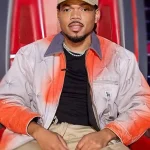 Chance the Rapper Grey and Red Denim Jacket