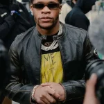 Devin Haney NYC 2024 Black Leather Jacket