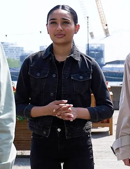 Geek-Girl-2024-Nat-Grey-Black-Denim-Trucker-Jacket Geek Girl 2024 Nat Grey Black Denim Trucker Jacket - Image 1