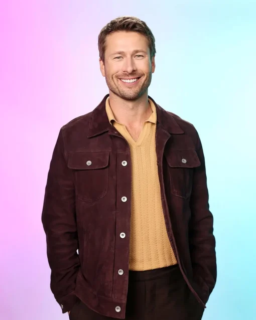 Glen-Powell-Hit-Man-2024-Maroon-Jacket-510x638 Glen Powell Hit Man 2024 Maroon Jacket - Image 1