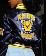 Jerold North Carolina A and T State University Navy Varsity Jacket - Image 2