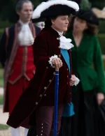 Johnny Depp Jeanne Du Barry Maroon Velvet Coat - Image 2