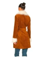 Big Mood 2024 Nicola Coughlan Brown Fur Collar Coat - Image 3