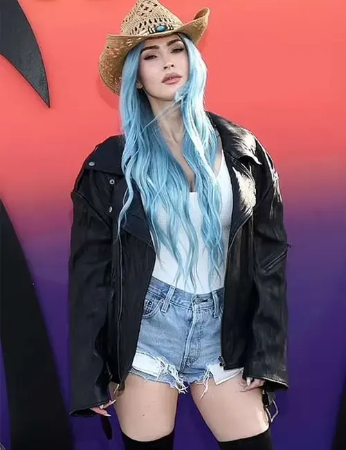 Megan-Fox-Coachella-2024-Black-Leather-Jacket Megan Fox Coachella 2024 Black Leather Jacket - Image 1