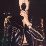 Selena Quintanilla Black Biker Vegan Studded Leather Jacket