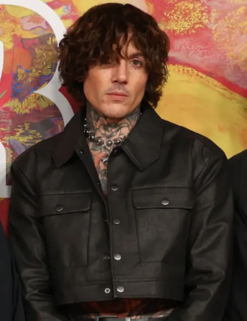 Shop-Singer-Oliver-Sykes-Black-Crop-Leather-Jacket Oliver Sykes Black Crop Leather Jacket - Image 1