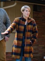 Home Town S07 Erin Napier Orange Checkered Coat