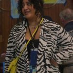 The Girls on the Bus 2024 Natasha Behnam Zebra Coat