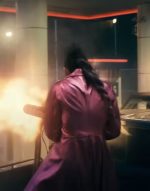 The Beekeeper 2024 Emmy Raver Lampman Leather Coat - Image 2