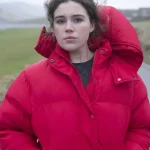 Ellen Quinn Shetland S08 Red Puffer Jacket