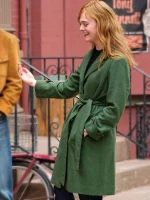 A COMPLETE UNKNOWN ELLE FANNING BROWN FUR SUEDE JACKET - Image 2