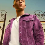 BEL-AIR S02 JABARI BANKS PURPLE DENIM JACKET
