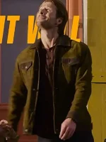 Hit Man 2024 Glen Powell Green Suede Leather Jacket - Image 3