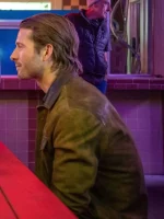 Hit Man 2024 Glen Powell Green Suede Leather Jacket - Image 2