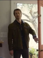 Hit Man 2024 Glen Powell Green Suede Leather Jacket - Image 6