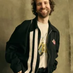 Kyle Mooney Y2K 2024 Black Jacket With White Stripes