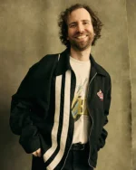 Kyle Mooney Y2K 2024 Black Jacket With White Stripes