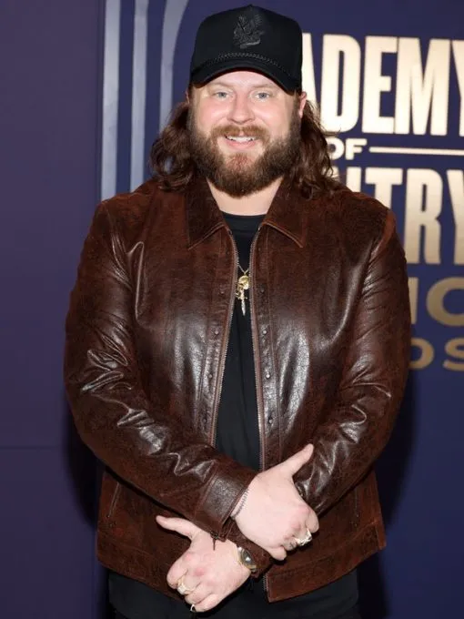 Nate-Smith-ACM-2024-Awards-Brown-Leather-Jacket-510x680 Nate Smith ACM 2024 Awards Brown Leather Jacket - Image 1