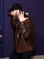 Nate Smith ACM 2024 Awards Brown Leather Jacket - Image 3