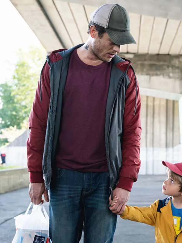 Nowhere-Special-2024-James-Norton-Grey-and-Red-Jacket James Norton Nowhere Special 2024 Jacket - Image 1