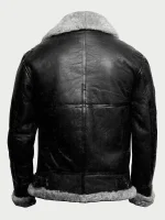 B3 bomber black fur pilot leather jacket - Image 2
