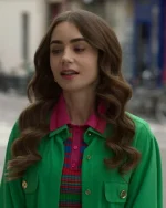 Emily In Paris S02 Lily Collins Green Coat - Image 4