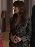 Emily in Paris S03 Lily Collins Black & Grey Blazer - Image 3