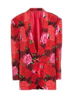 Emily In Paris S03 Lily Collins Red Rose Printed Blazer - Image 2