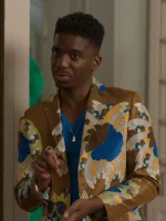 Emily In Paris S03 Samuel Arnold Brown Floral Print Blazer - Image 2